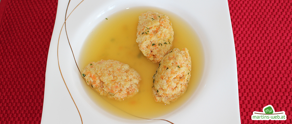 Karotten-Griessnockerl-Suppe Karotten-Griessnockerl-Suppe