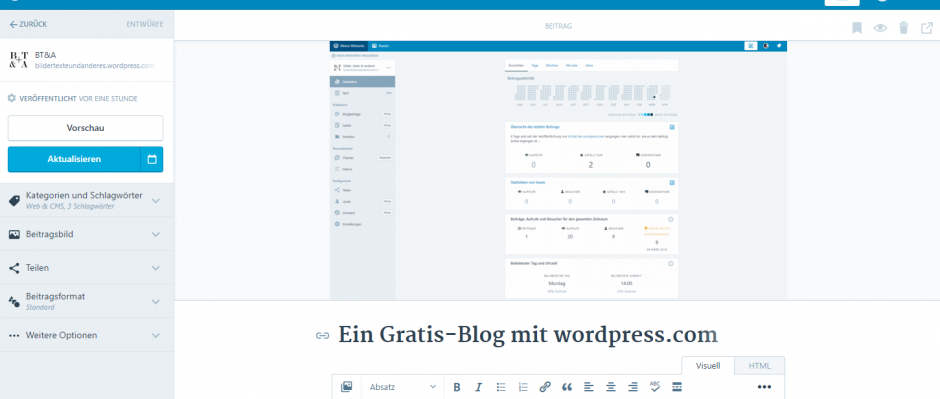 wordpress.com – Beitrag erstellen wordpress.com - Beitrag erstellen