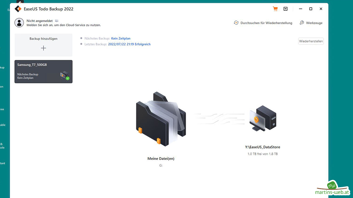 EaseUS Backup Dashboard