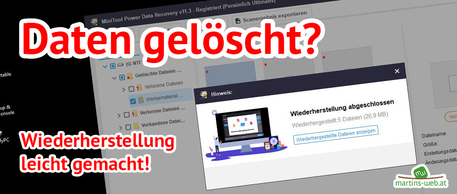 Daten gelöscht? Einfach wiederherstellen!