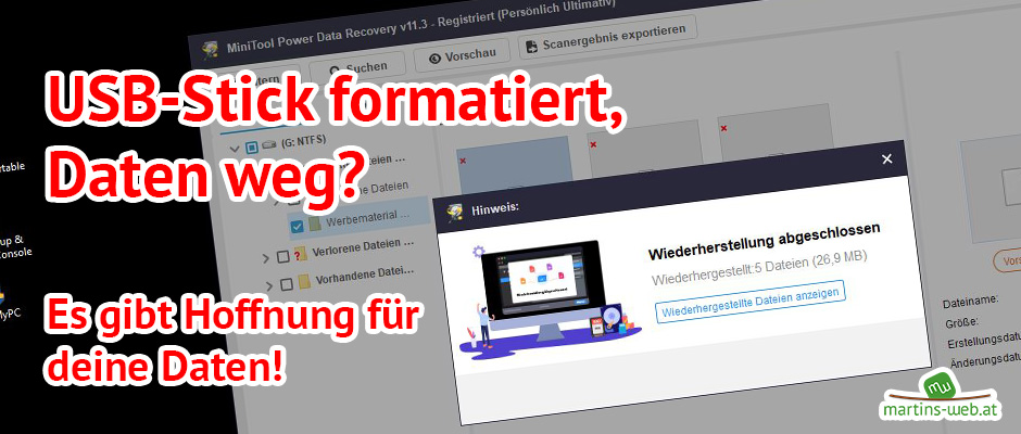 Datenwiederherstellung vom formatierten USB-Stick