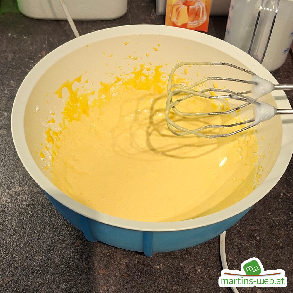 Zubereitung vom Mandel-Schoko-Kuchen