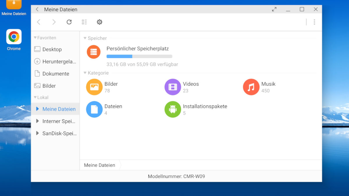 Huawei MediaPad M5 DestopModus mit Explorer